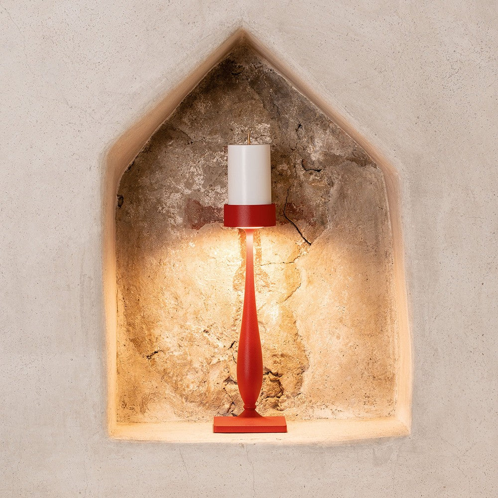 8.7 x H.35.6 cm - Zafferano Perpetua Barocco dimmbare Tischlampe aus Aluminium