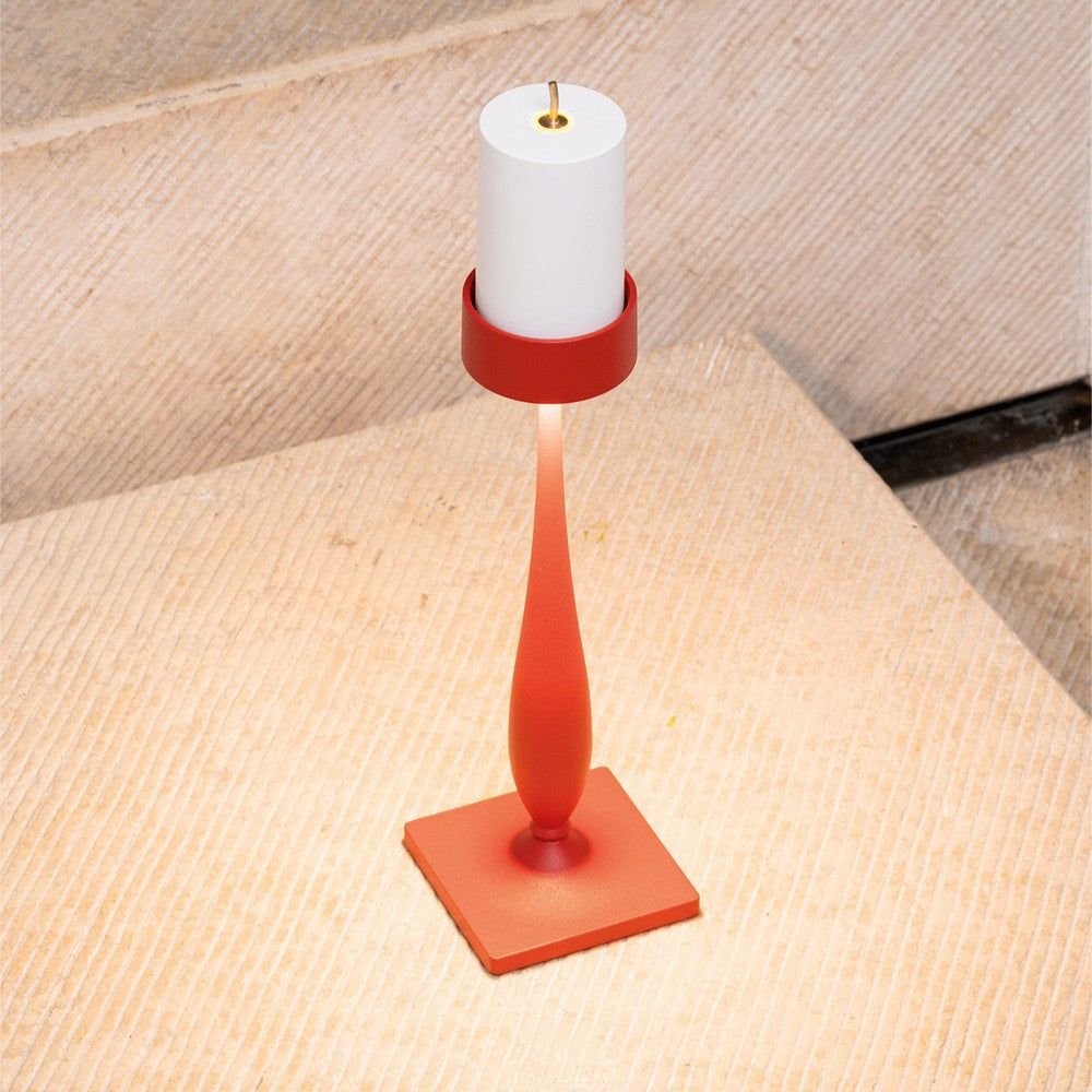 8.7 x H.35.6 cm - Zafferano Perpetua Barocco dimmbare Tischlampe aus Aluminium