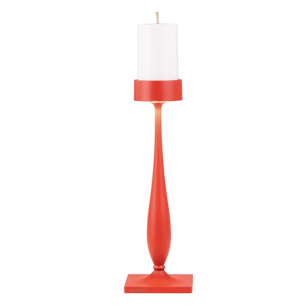 8.7 x H.35.6 cm - Zafferano Perpetua Barocco dimmbare Tischlampe aus Aluminium