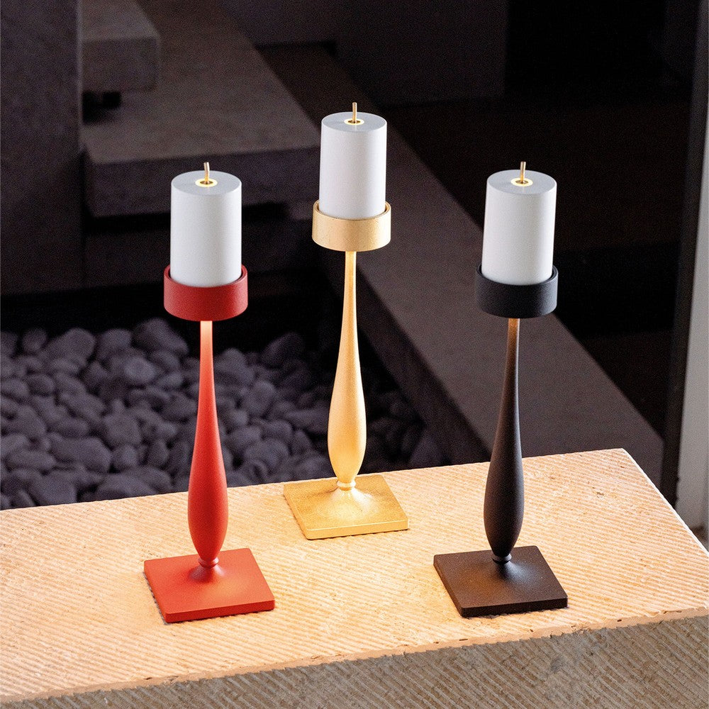 8.7 x H.35.6 cm - Zafferano Perpetua Barocco dimmbare Tischlampe aus Aluminium