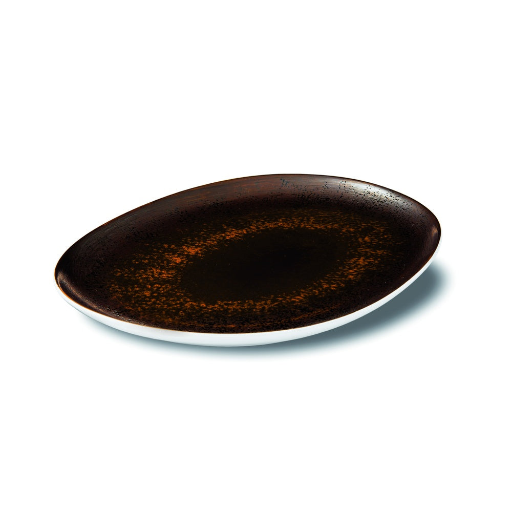 30x26 cm Le Coq Estia Plateau de Présentation Ovale en Porcelaine Set 3 Pcs