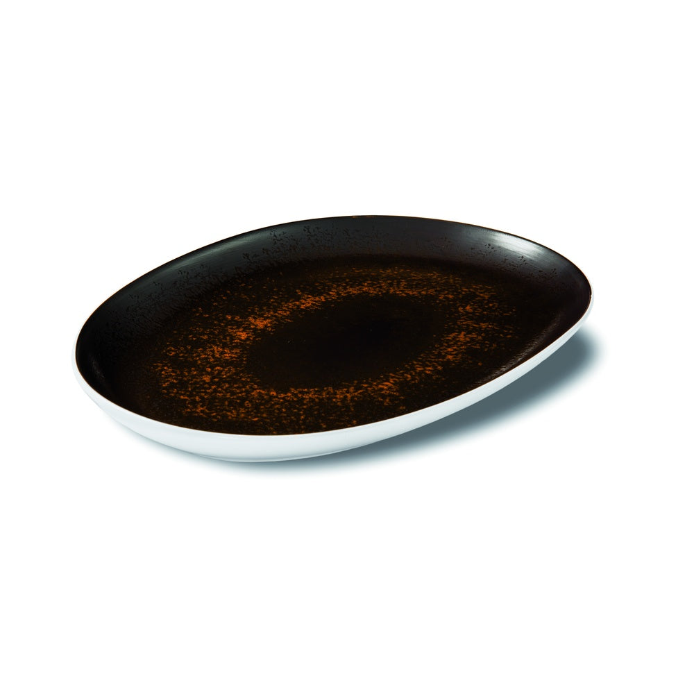33x22 cm Le Coq Estia Bandeja de Presentación Oval en Porcelana Set 3 Pzs