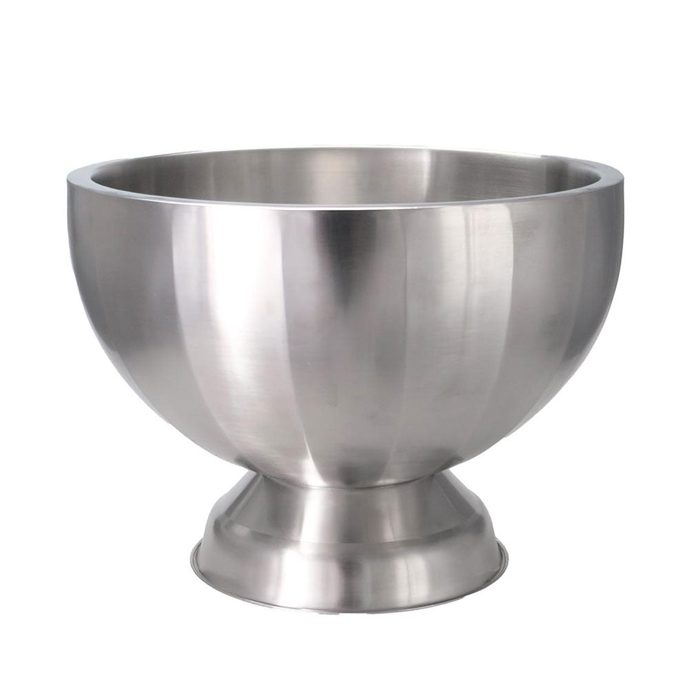 Ø37 x H.27 cm - Portofino Double Wall Seau À Champagne Porte-Bouteilles En Acier Brossé