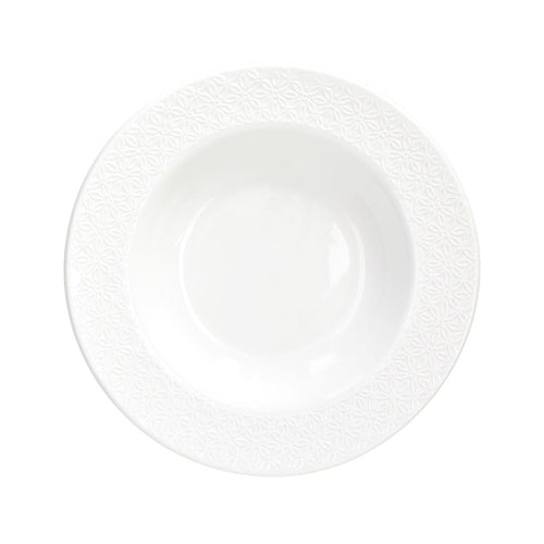 22 cm - Tognana Margaret Assiette creuse à bord en relief en porcelaine Set de 6 pz