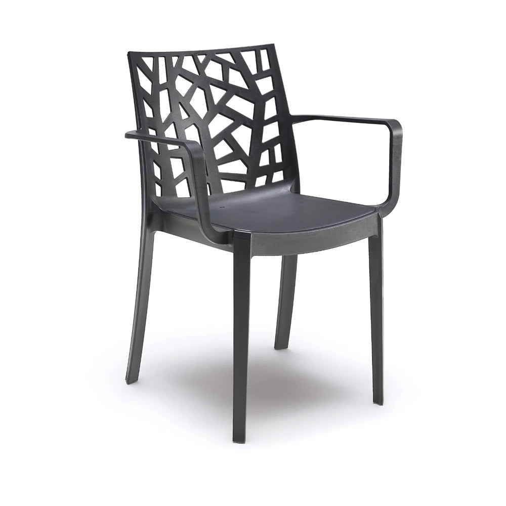 Bica Matrix Chaise d'extérieur empilable avec accoudoirs en polypropylène
