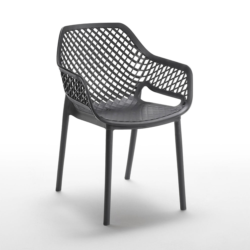 Bica Kyara Chaise d'extérieur empilable avec accoudoirs en polypropylène