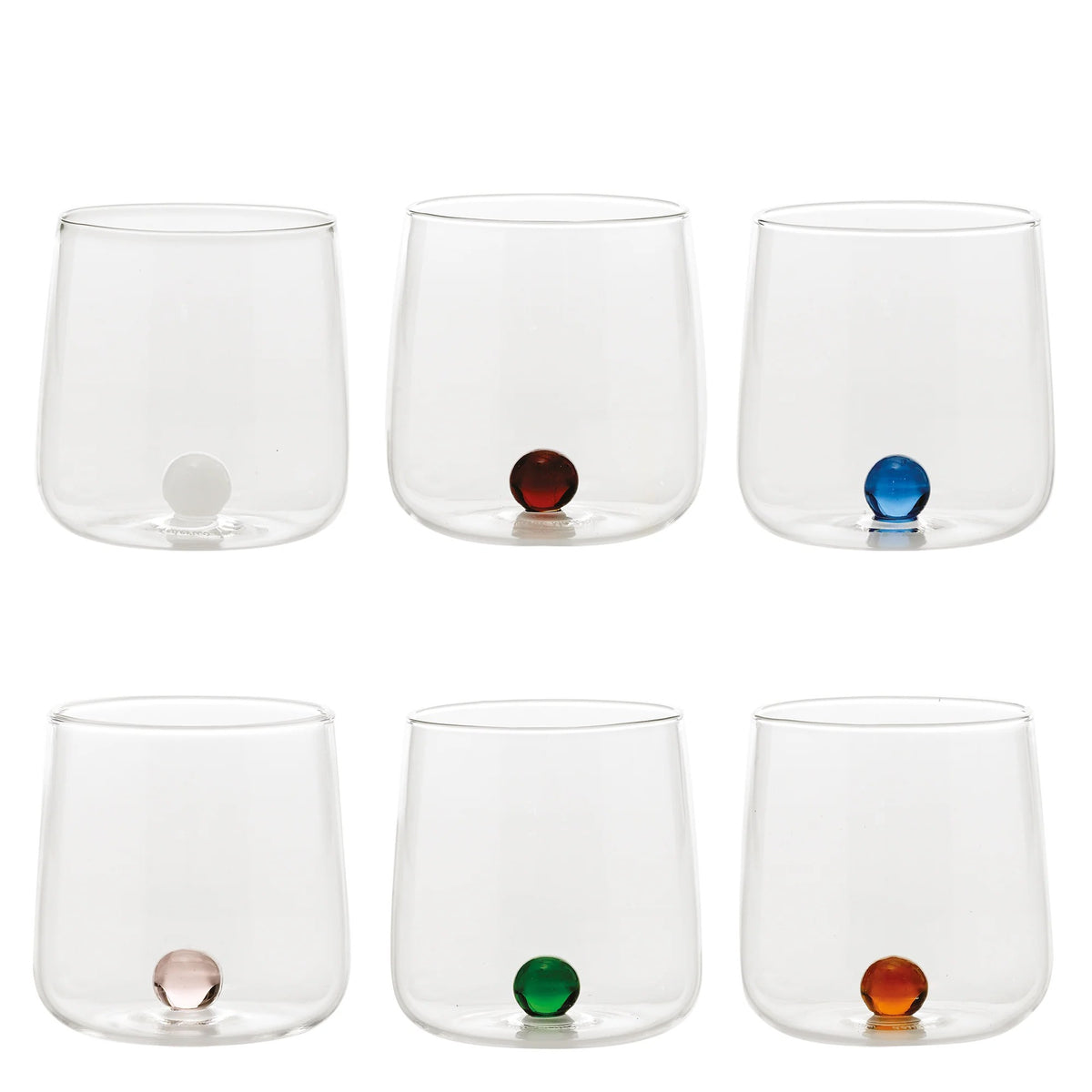Zafferano Bilia Multicolor - Set van 6 Waterglazen 44 cl