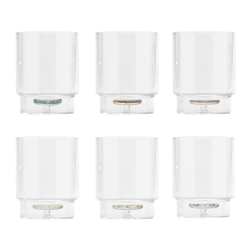 35 cl - Zafferano Teca Terrazzo Verre à eau fait main en verre borosilicaté Set 6 pièces