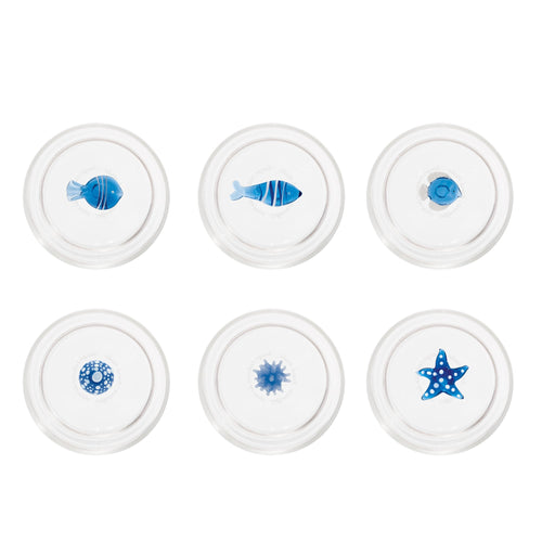 35 cl - Zafferano Teca Mare Bicchiere Acqua In Vetro Set 6 Pz