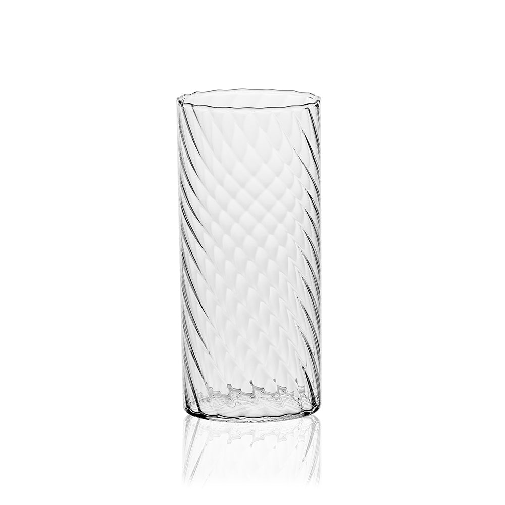 45 cl - Italesse Twist Cocktail Highball Glass Mouth-Blown in Borosilicate Glass - Set of 6 Pcs