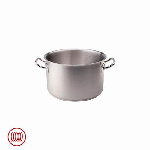 Agnelli Acciaio Inox Casserole haute induction à deux poignées