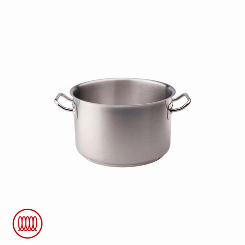 Agnelli Acciaio Inox Casserole haute induction à deux poignées