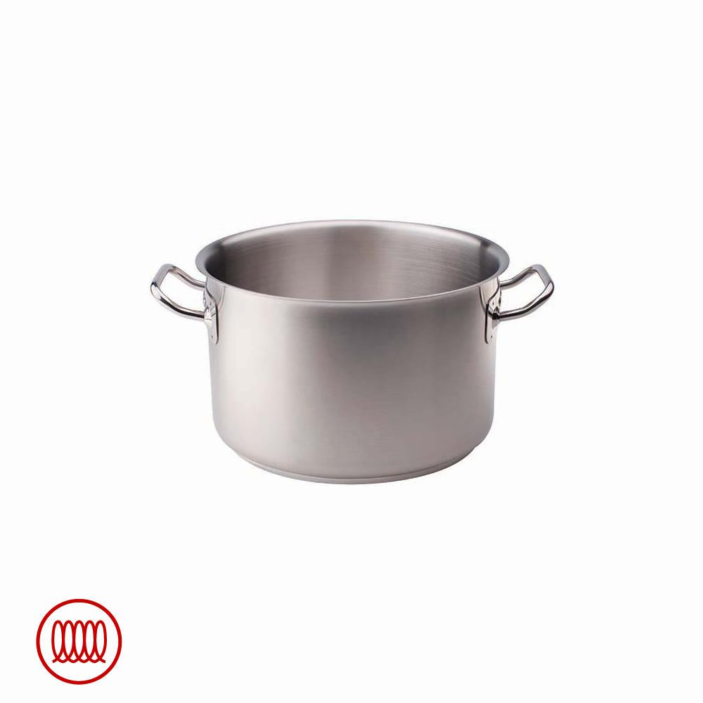 Agnelli Acciaio Inox Casserole haute induction à deux poignées