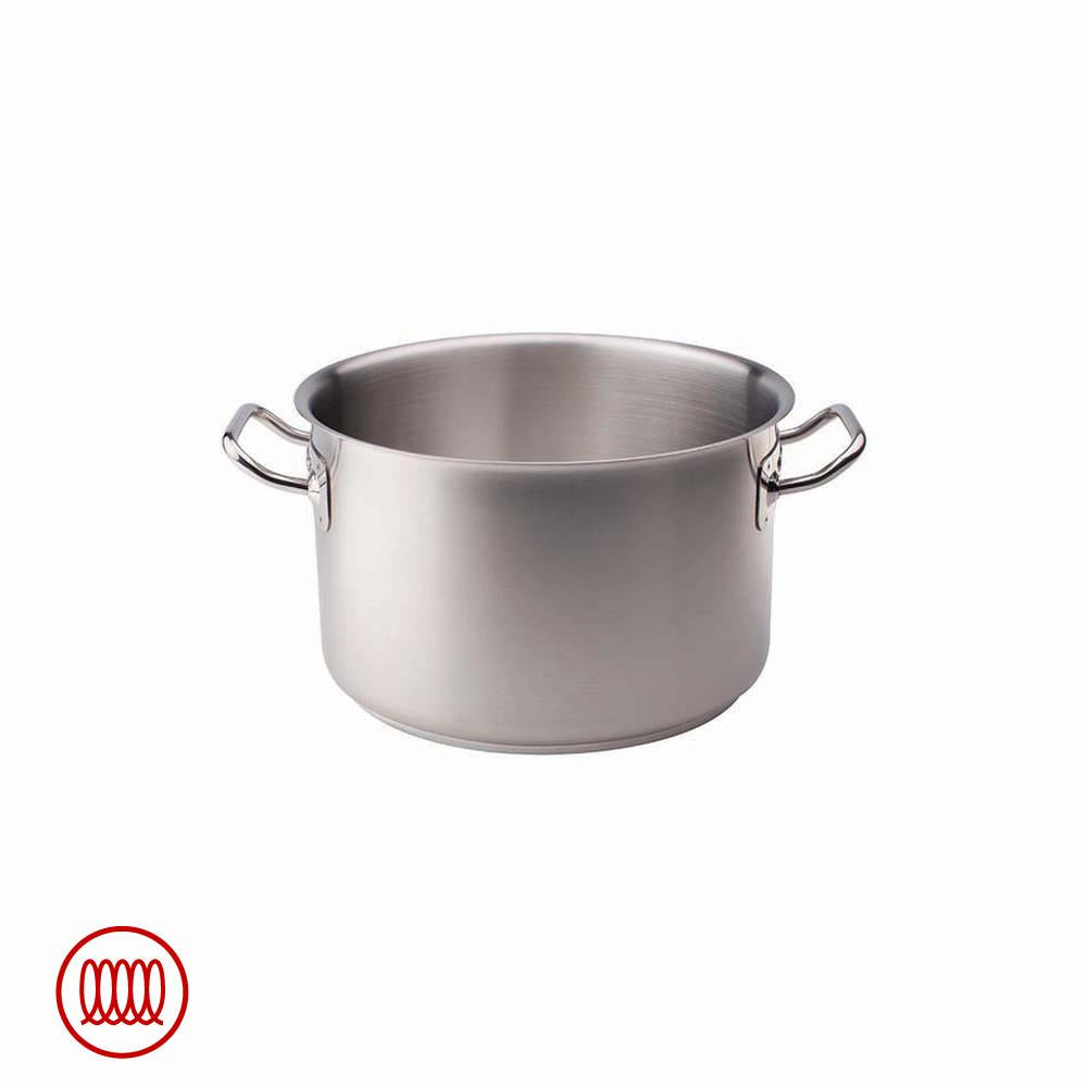 Agnelli Acciaio Inox Casserole haute induction à deux poignées