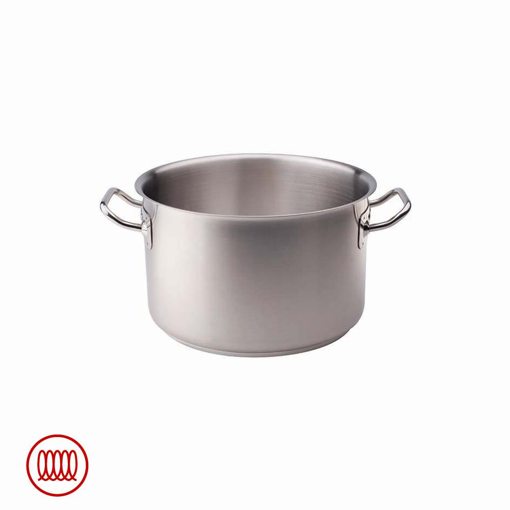 Agnelli Acciaio Inox Casserole haute induction à deux poignées