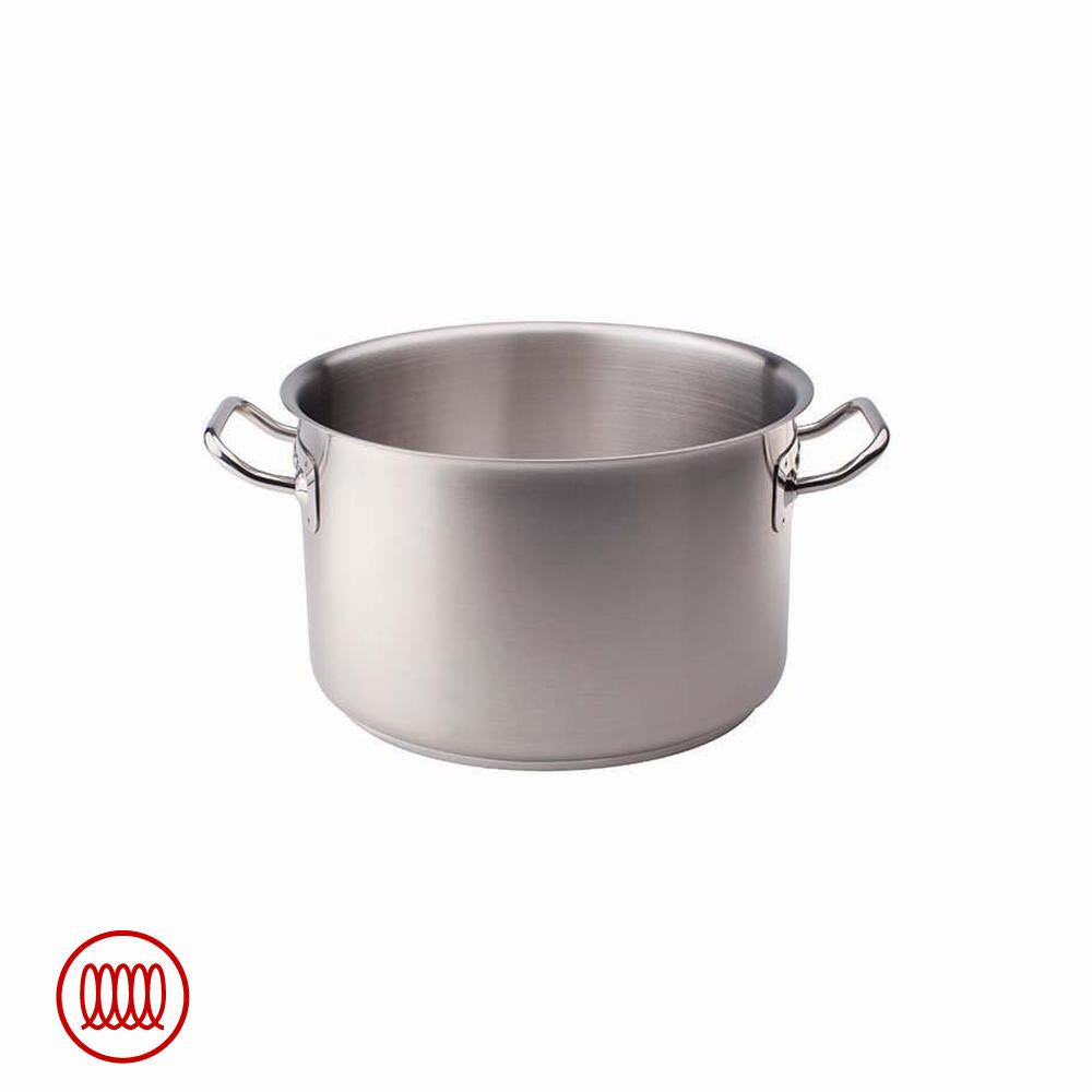 Agnelli Acciaio Inox Casserole haute induction à deux poignées