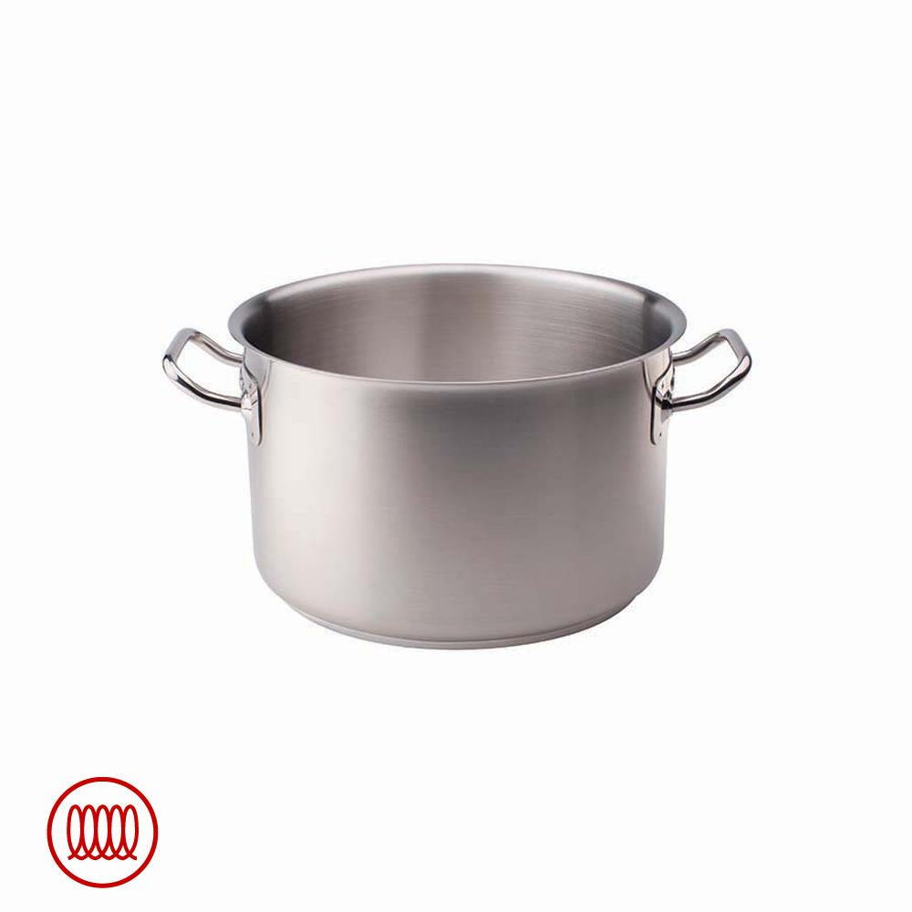 Agnelli Acciaio Inox Casserole haute induction à deux poignées