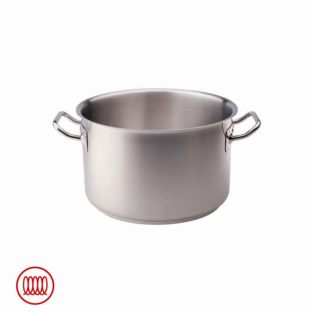 Agnelli Acciaio Inox Casserole haute induction à deux poignées
