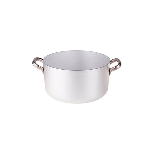 Agnelli Alluminio 3mm Professionale Casseruola Alta Con 2 Maniglie Inox