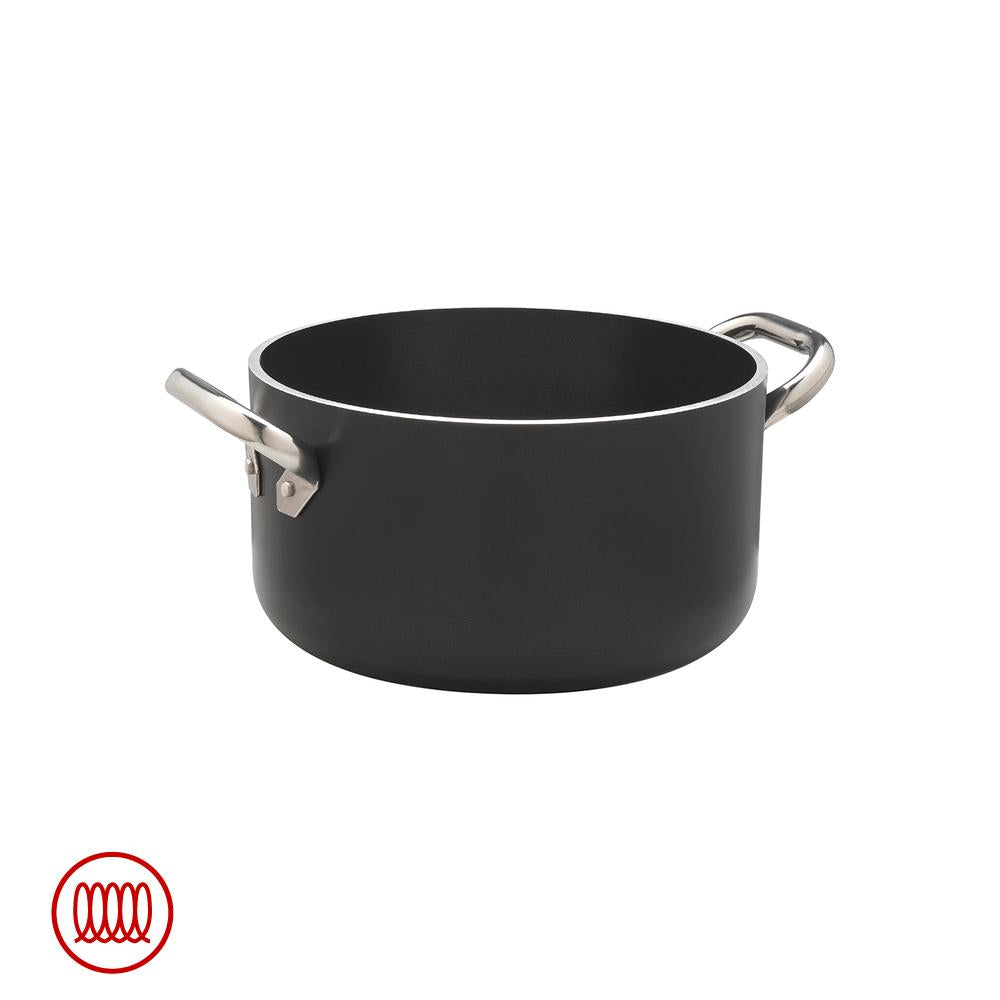 Agnelli AlBlack Hoge Inductie Braadpan in Anti-aanbak Aluminium 5mm met 2 Roestvrijstalen Handvatten
