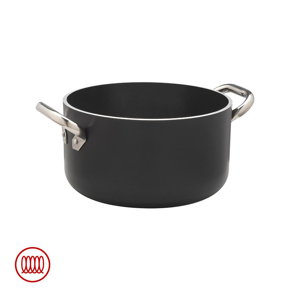 Agnelli AlBlack Hoge Inductie Braadpan in Anti-aanbak Aluminium 5mm met 2 Roestvrijstalen Handvatten
