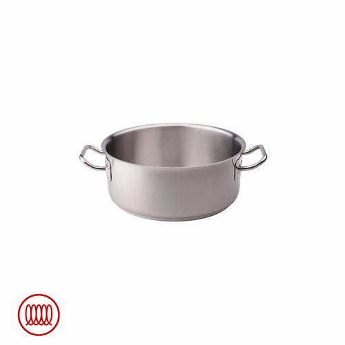 Agnelli Acciaio Inox Casserole basse induction à deux poignées