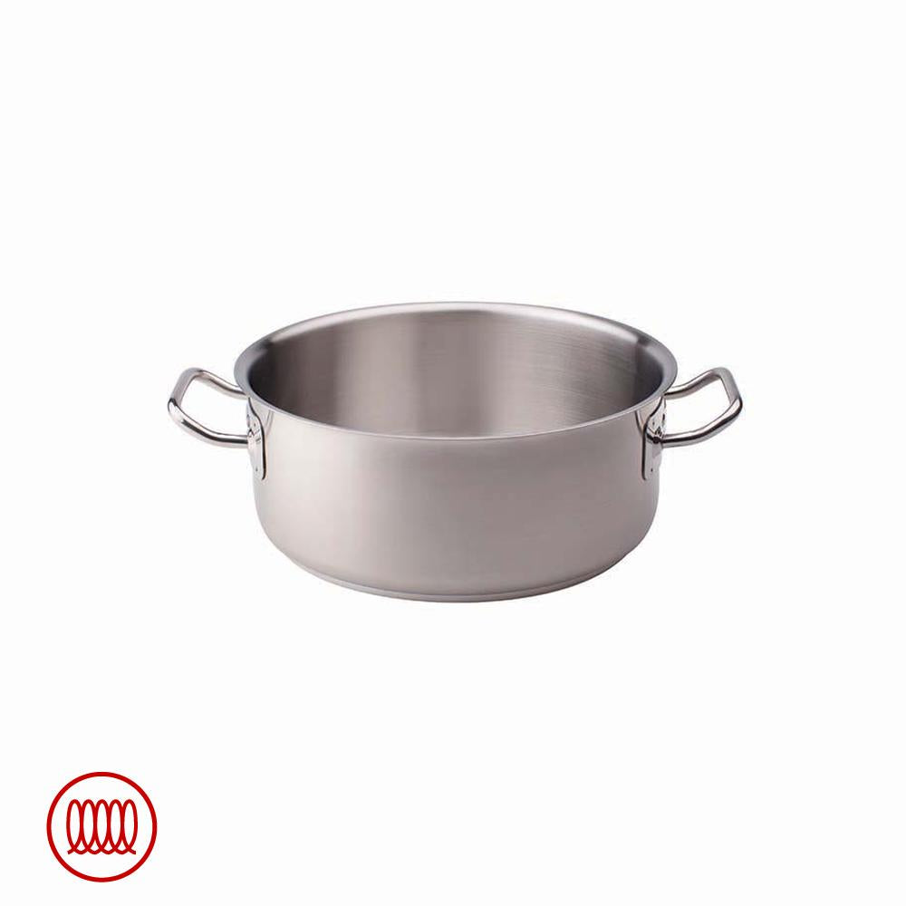 Agnelli Acciaio Inox Casseruola Bassa Induzione Con Due Maniglie