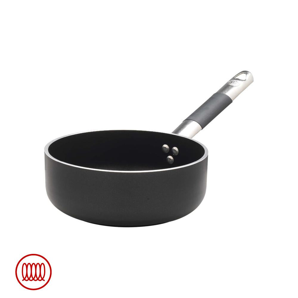 Agnelli AlBlack Lage inductie anti-aanbak aluminium pan 5mm met cool roestvrij stalen handgreep