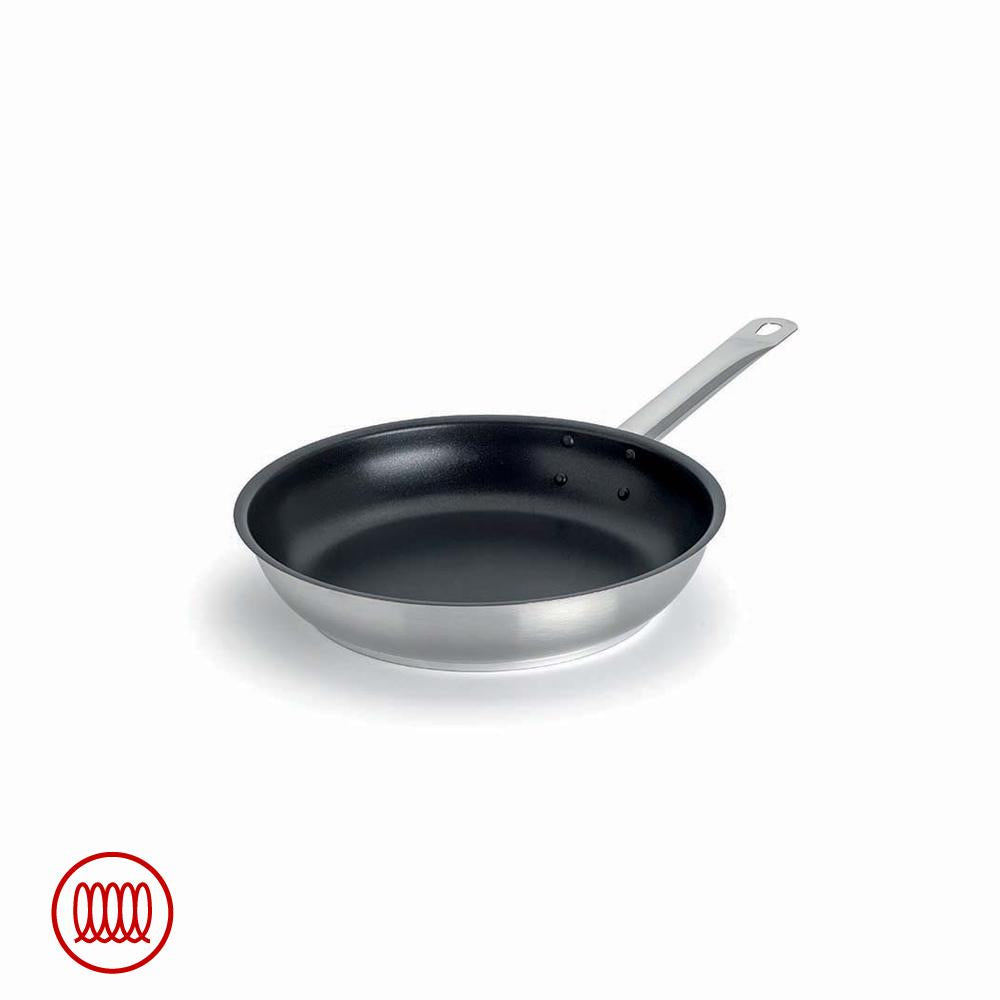 Agnelli Acciaio Inox Platinum Poêle Basse Induction Antiadhésive Avec Manche