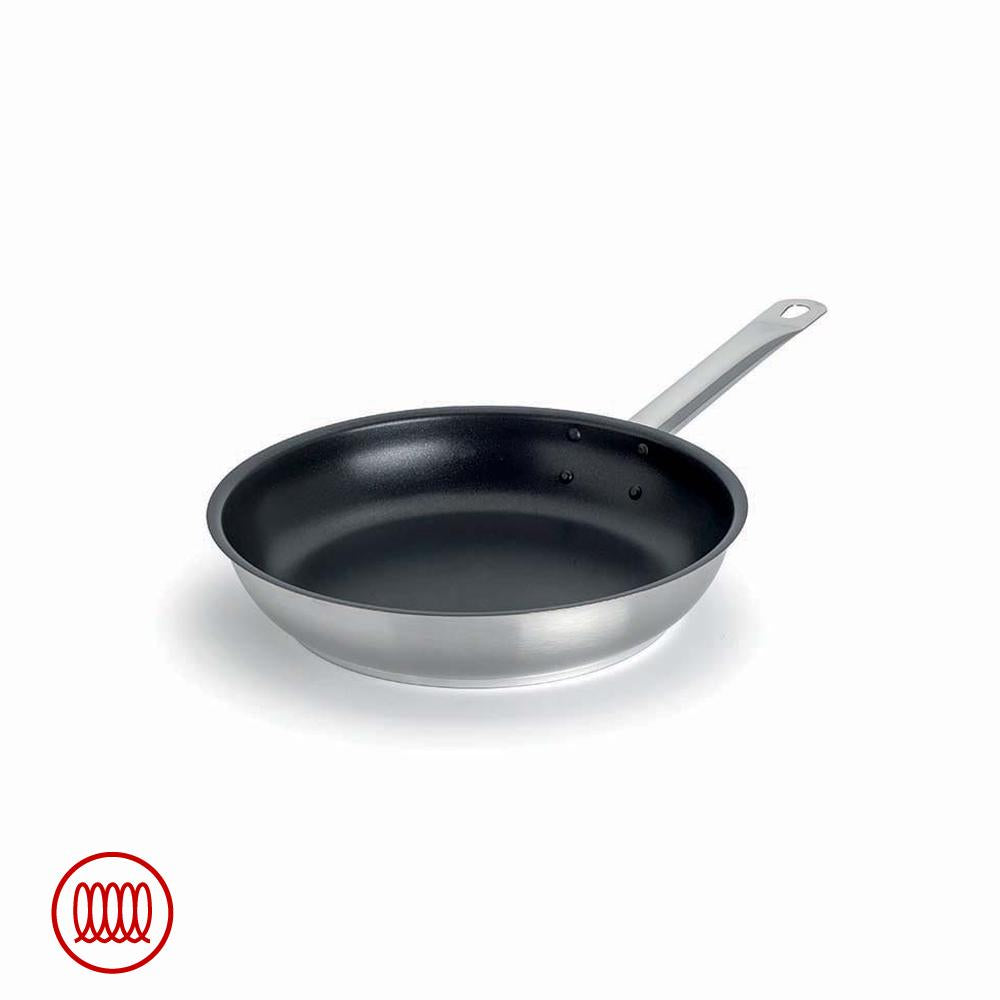 Agnelli Acciaio Inox Platinum Poêle Basse Induction Antiadhésive Avec Manche