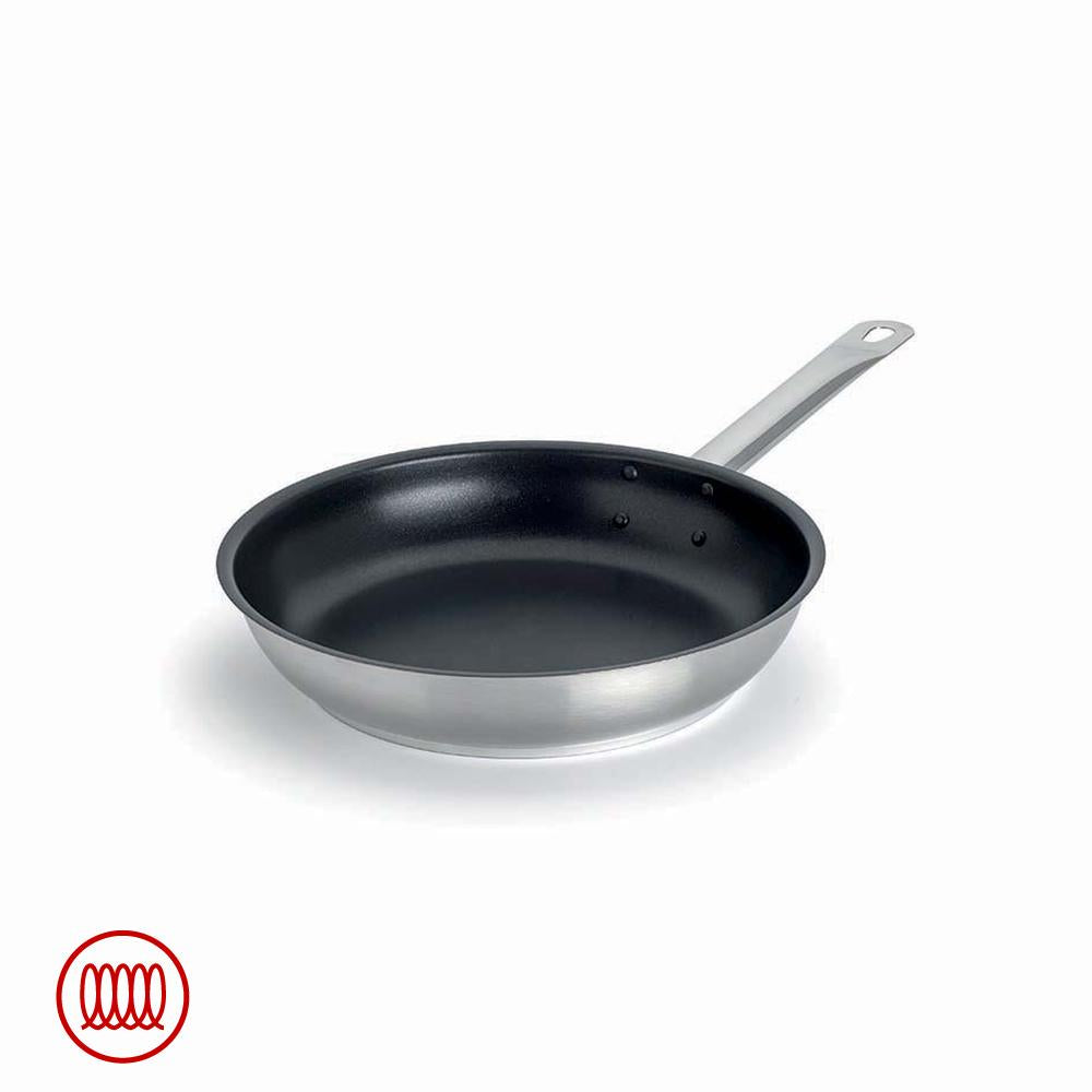 Agnelli Acciaio Inox Platinum Poêle Basse Induction Antiadhésive Avec Manche
