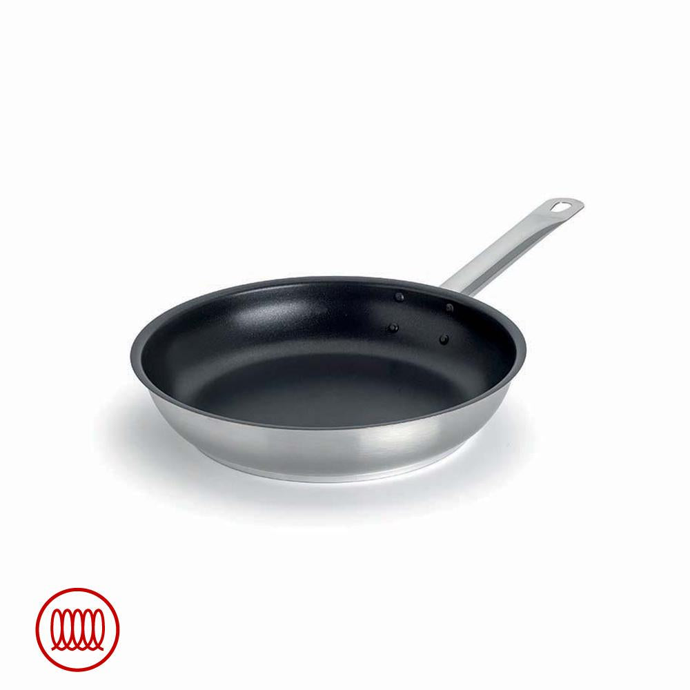 Agnelli Acciaio Inox Platinum Poêle Basse Induction Antiadhésive Avec Manche