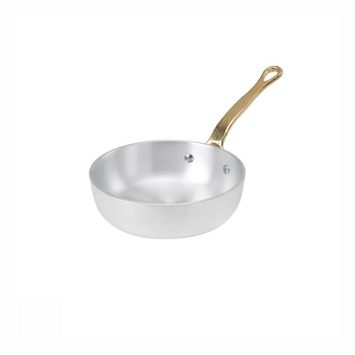 Agnelli 1932 Einzelportion-Servierpfännchen aus Aluminium mit Griff aus Messing