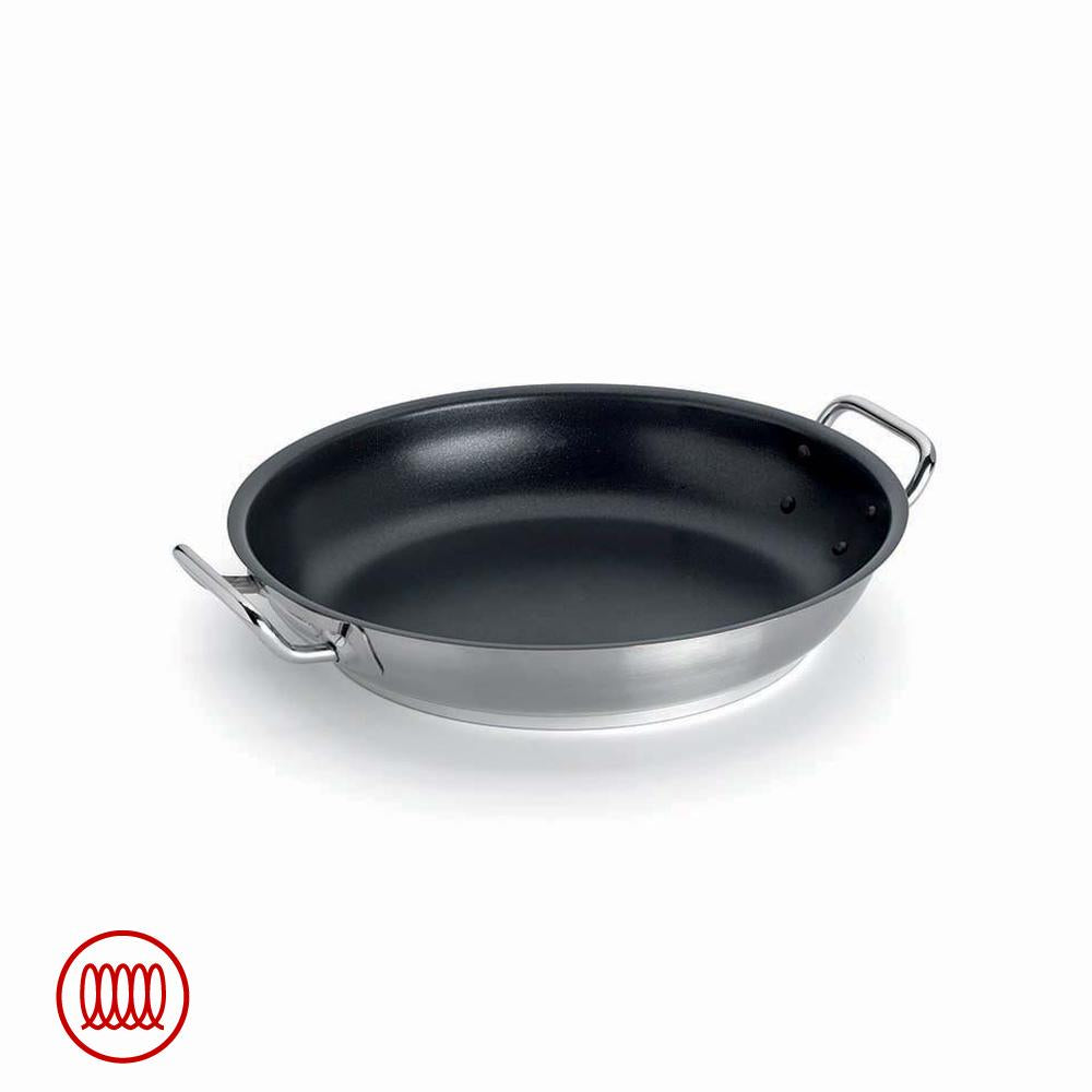 Agnelli Acciaio Inox Platinum Sauteuse Basse Induction Antiadhésive Avec Deux Anses
