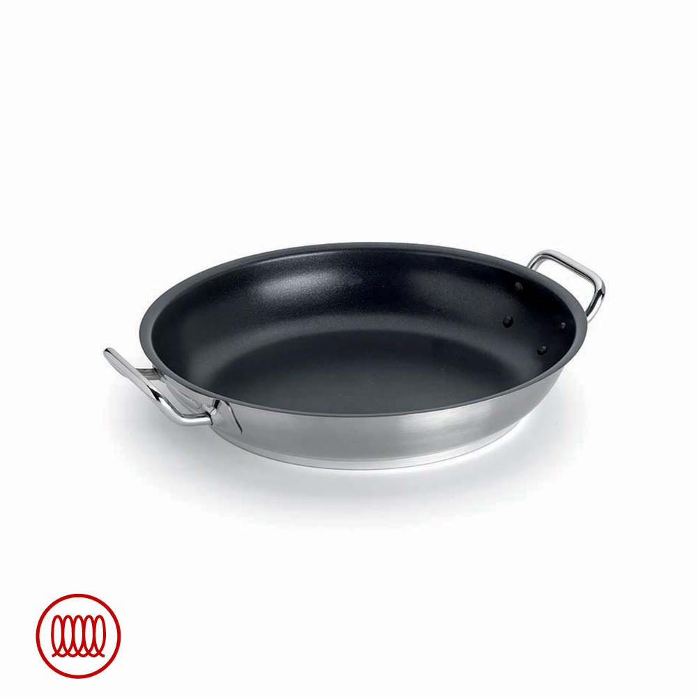 Agnelli Acciaio Inox Platinum Sauteuse Basse Induction Antiadhésive Avec Deux Anses