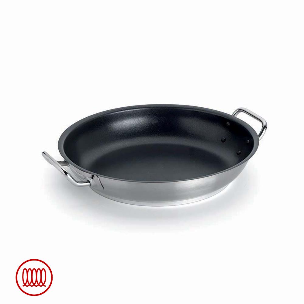 Agnelli Acciaio Inox Platinum Sauteuse Basse Induction Antiadhésive Avec Deux Anses