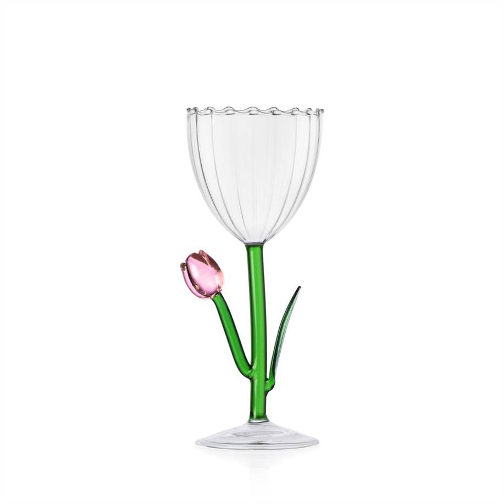 28 cl - Ichendorf Botanica Tulipano Copa multiusos efecto óptico de vidrio borosilicato