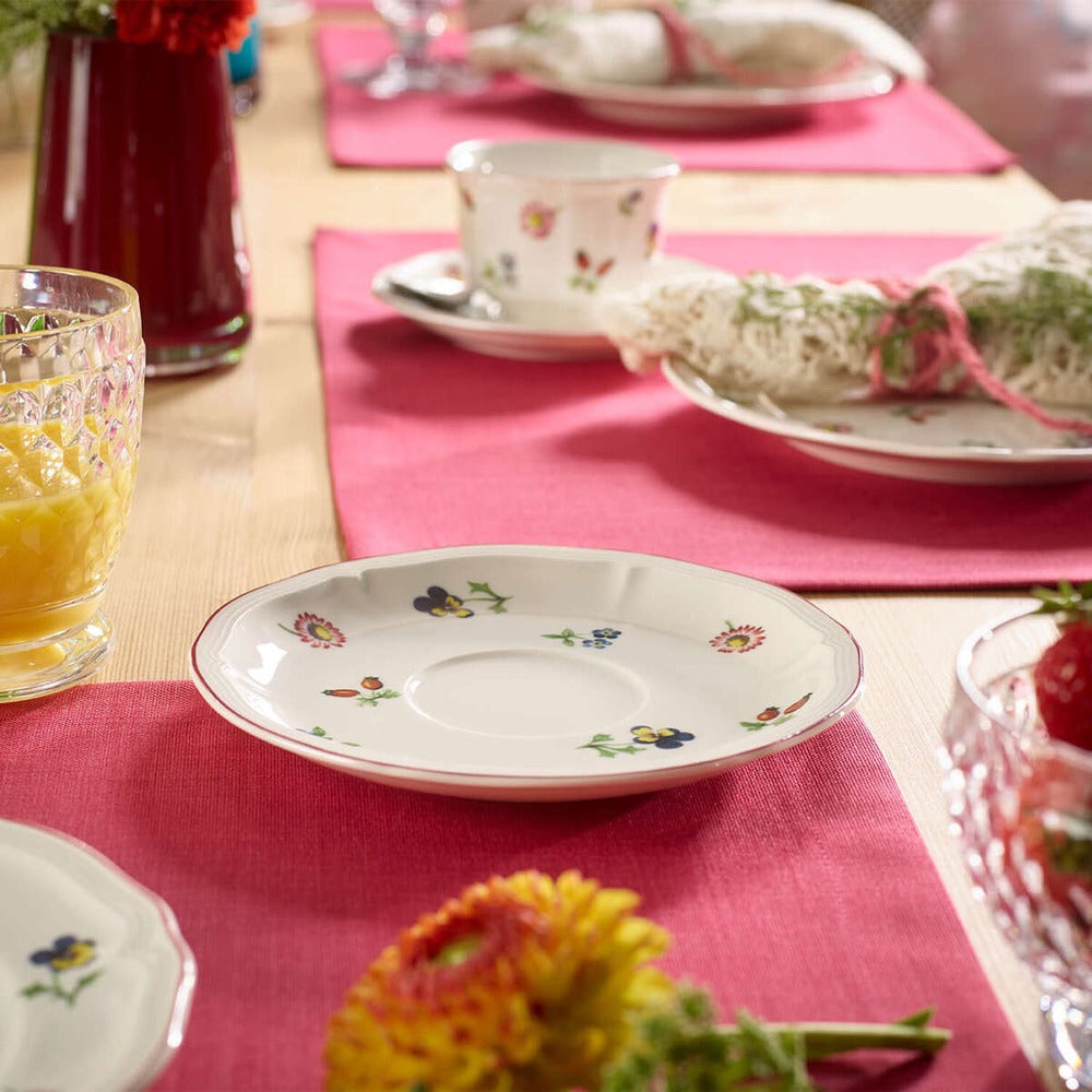 17 cm - Villeroy & Boch Petite Fleur Platillo Taza Cappuccino En Porcelana Premium - Set de 6 Pzas