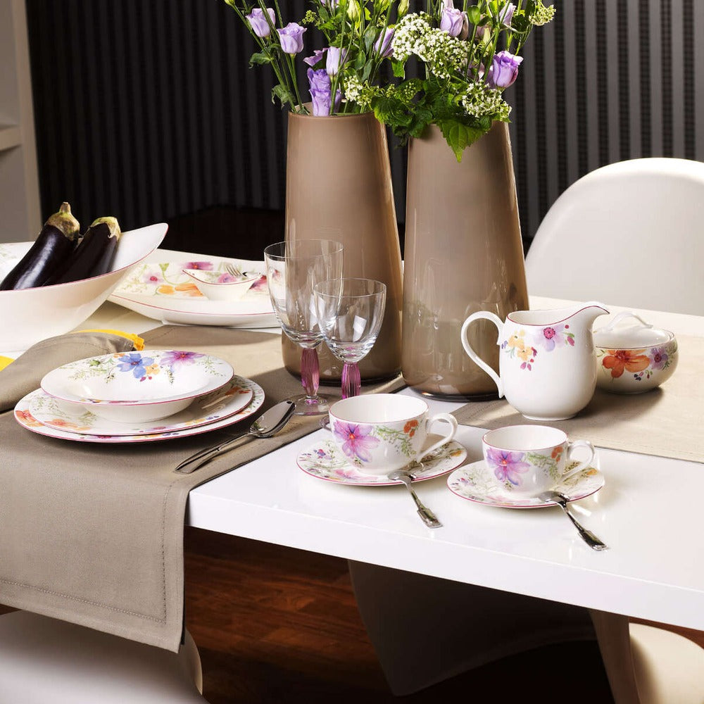 16.7 cm - Villeroy & Boch Mariefleur Basic Tee-Untertasse Aus Premium-Porzellan - Set mit 6 Stück