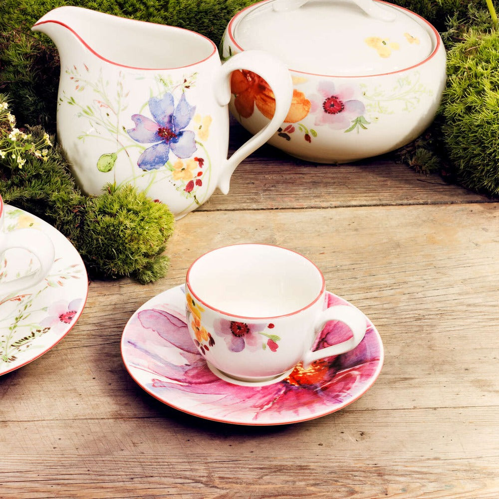 12 cm - Villeroy & Boch Mariefleur Basic Schoteltje espressokopje van premium porselein - Set van 6 st