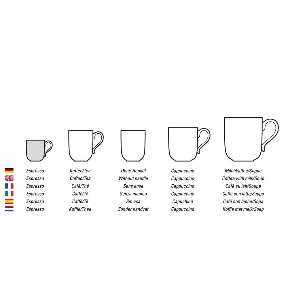 5 cl - Villeroy & Boch Mariefleur Gris Basic Espresso Cup in Premium Porcelain - Set of 6 Pcs