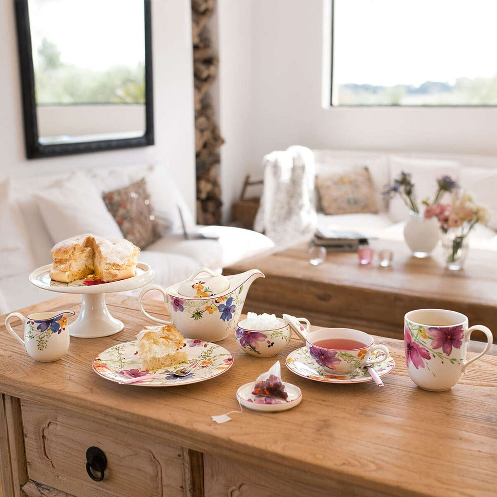16.7 cm - Villeroy & Boch Mariefleur Tea Soucoupe tasse thé en porcelaine premium - Set de 6 pz