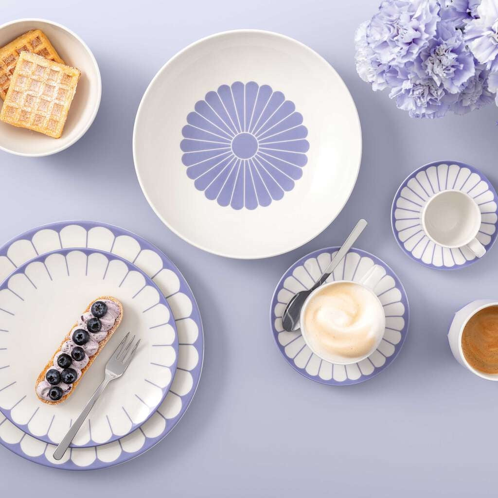 11.7 cm - Villeroy & Boch Fleur Platillo Taza Espresso De Porcelana Premium Set 6 Pz