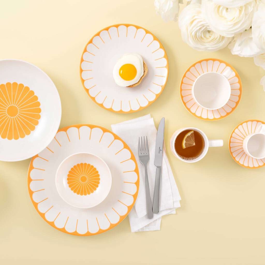 11.7 cm - Villeroy & Boch Fleur Platillo Taza Espresso De Porcelana Premium Set 6 Pz
