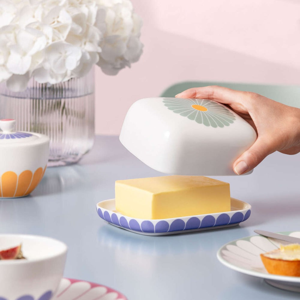 14.8 x 12.3 cm - Villeroy & Boch Fleur Butter Dish In Premium Porcelain