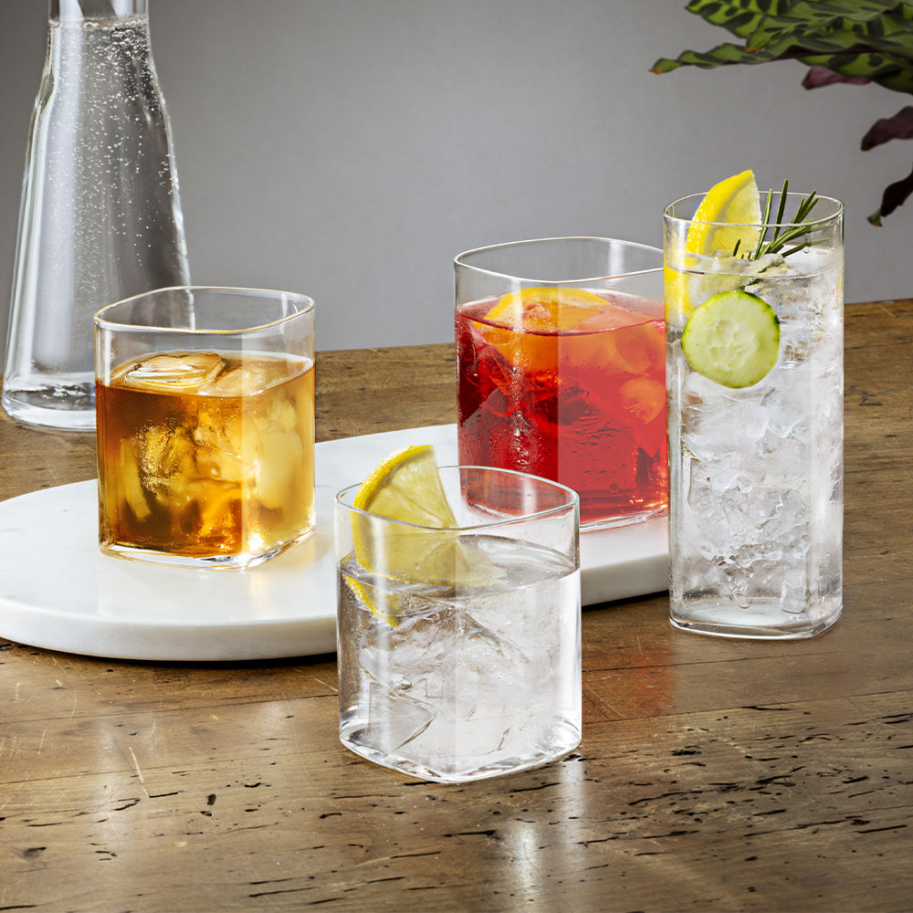 42.5 cl - Bormioli Luigi Top Class Square Whisky DOF-glas van glas Set van 6 st