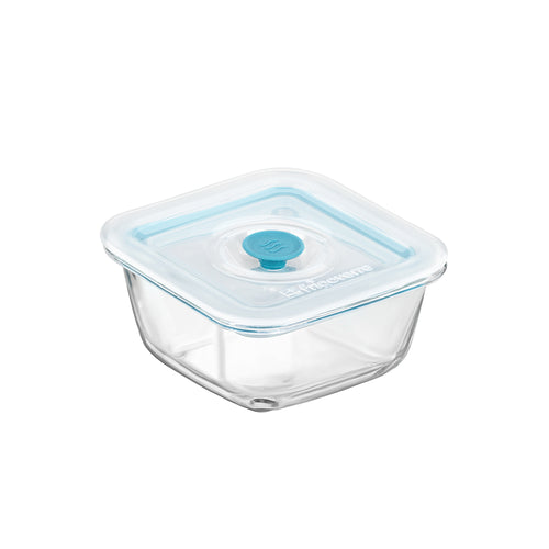 12x12 cm - Bormioli Rocco Frigoverre Smart Quadratischer Lebensmittelbehälter Mit Frischeventil Aus Glas