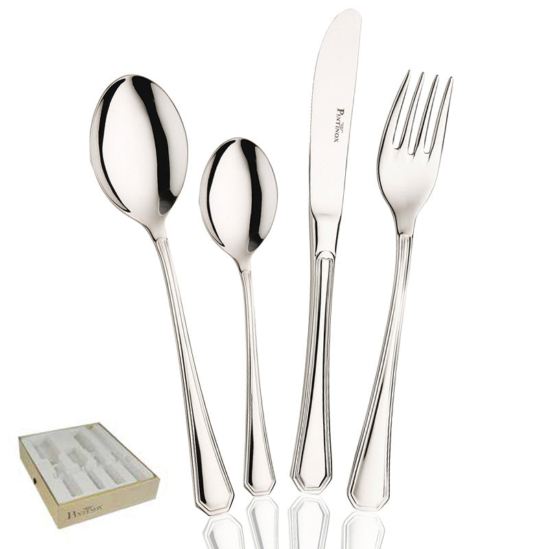 Pintinox America Juego De Cubiertos En Acero Inoxidable Set 24 Pz