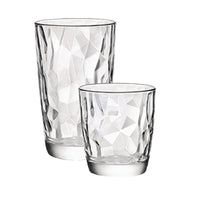Bormioli Rocco Diamond Water And Soft Drink Glasses in Glass Set of 12 Pieces
