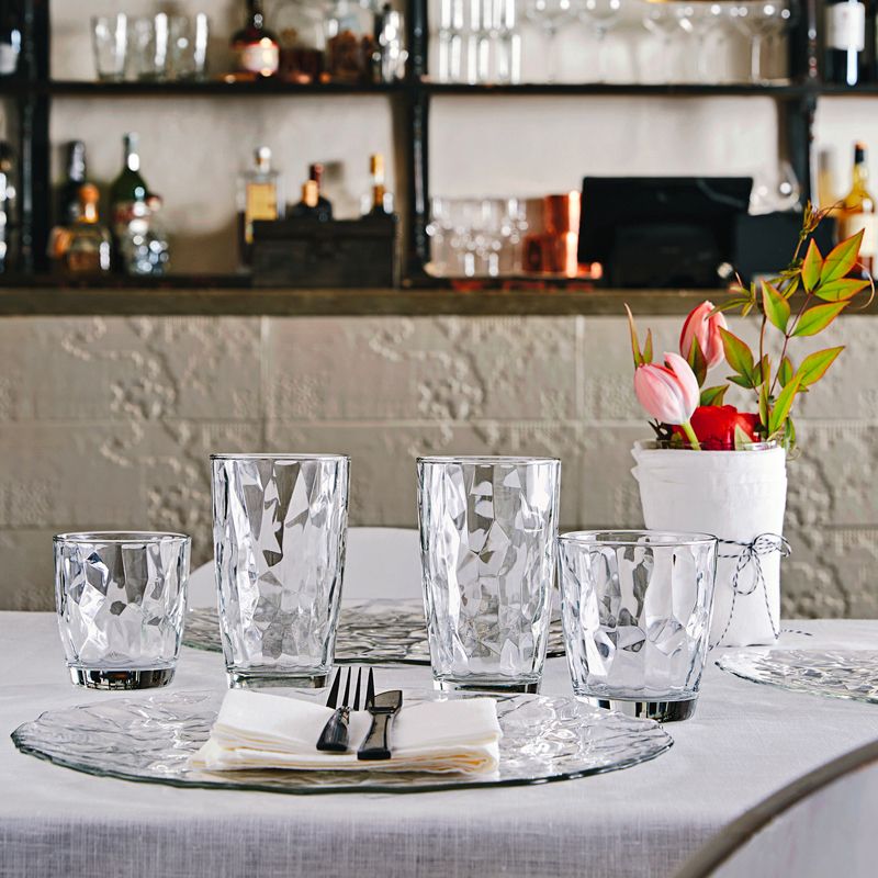 Bormioli Rocco Diamond Water And Soft Drink Glasses in Glass Set of 12 Pieces